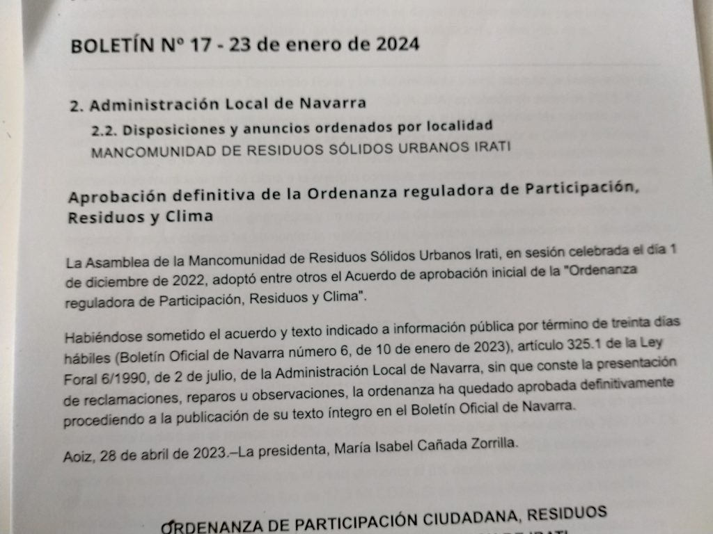 ORDENANZA DE PARTICIPACIÓN CIUDADANA, RESIDUOS Y CLIMA