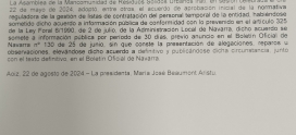 Aprobación definitiva de la normativa reguladora de la gestión de listas de contratación del personal temporal.