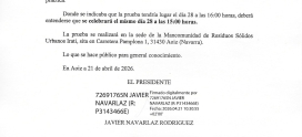 Convocatoria de Conductor/a: CAMBIO DE HORA DE REALIZACIÓN DE LAS PRUEBAS PRÁCTICAS